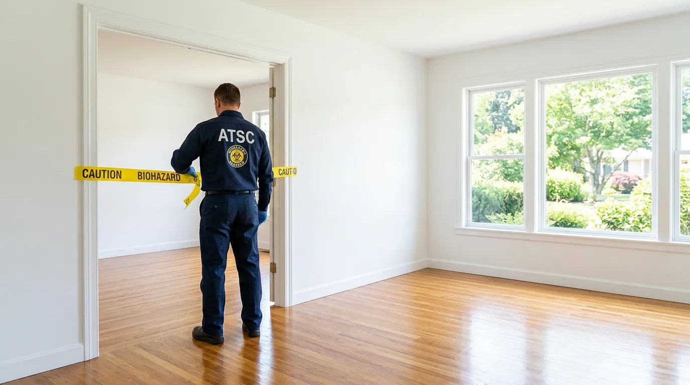 Certified biohazard cleanup crew performing Decomposition Cleanup in Carver
